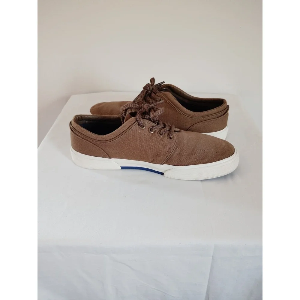 Polo Ralph Lauren Men 7.5D Brown Faxon Low-Top Old Money Preppy Resort Sneakers
